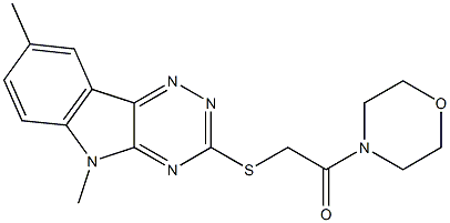 Morpholine, 4-[[(5,8-dimethyl-5H-1,2,4-triazino[5,6-b]indol-3-yl)thio]acetyl]- (9CI) Struktur