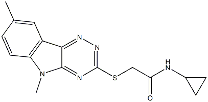 Acetamide, N-cyclopropyl-2-[(5,8-dimethyl-5H-1,2,4-triazino[5,6-b]indol-3-yl)thio]- (9CI) Struktur