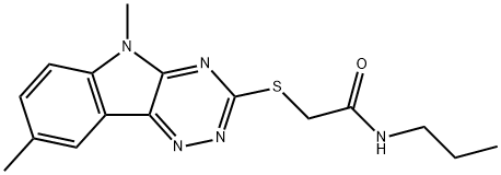 Acetamide, 2-[(5,8-dimethyl-5H-1,2,4-triazino[5,6-b]indol-3-yl)thio]-N-propyl- (9CI) Struktur