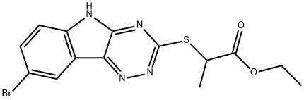 Propanoic acid, 2-[(8-bromo-2H-1,2,4-triazino[5,6-b]indol-3-yl)thio]-, ethyl ester (9CI) Struktur