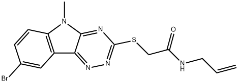 Acetamide, 2-[(8-bromo-5-methyl-5H-1,2,4-triazino[5,6-b]indol-3-yl)thio]-N-2-propenyl- (9CI) Struktur