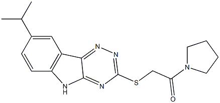 Pyrrolidine, 1-[[[8-(1-methylethyl)-2H-1,2,4-triazino[5,6-b]indol-3-yl]thio]acetyl]- (9CI) Struktur