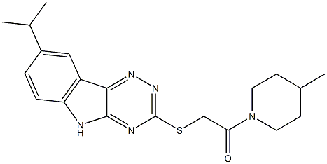 Piperidine, 4-methyl-1-[[[8-(1-methylethyl)-2H-1,2,4-triazino[5,6-b]indol-3-yl]thio]acetyl]- (9CI) Struktur