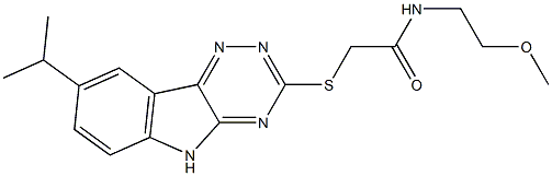 Acetamide, N-(2-methoxyethyl)-2-[[8-(1-methylethyl)-2H-1,2,4-triazino[5,6-b]indol-3-yl]thio]- (9CI) Struktur