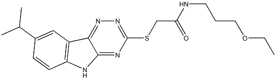 Acetamide, N-(3-ethoxypropyl)-2-[[8-(1-methylethyl)-2H-1,2,4-triazino[5,6-b]indol-3-yl]thio]- (9CI) Struktur