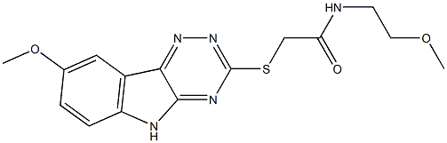 Acetamide, N-(2-methoxyethyl)-2-[(8-methoxy-2H-1,2,4-triazino[5,6-b]indol-3-yl)thio]- (9CI) Struktur