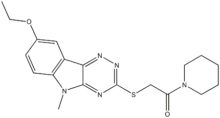 Piperidine, 1-[[(8-ethoxy-5-methyl-5H-1,2,4-triazino[5,6-b]indol-3-yl)thio]acetyl]- (9CI) Struktur