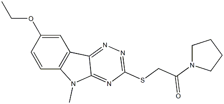 Pyrrolidine, 1-[[(8-ethoxy-5-methyl-5H-1,2,4-triazino[5,6-b]indol-3-yl)thio]acetyl]- (9CI) Struktur