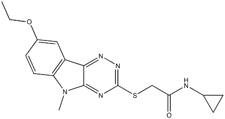 Acetamide, N-cyclopropyl-2-[(8-ethoxy-5-methyl-5H-1,2,4-triazino[5,6-b]indol-3-yl)thio]- (9CI) Struktur