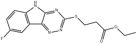 Propanoic acid, 3-[(8-fluoro-2H-1,2,4-triazino[5,6-b]indol-3-yl)thio]-, ethyl ester (9CI) Struktur