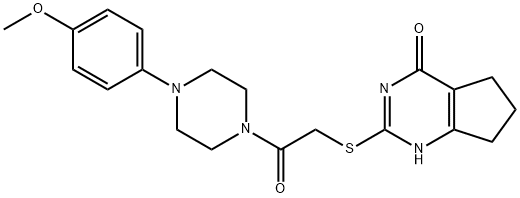 Piperazine, 1-(4-methoxyphenyl)-4-[[(4,5,6,7-tetrahydro-4-oxo-1H-cyclopentapyrimidin-2-yl)thio]acetyl]- (9CI) Struktur