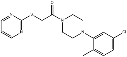 Piperazine, 1-(5-chloro-2-methylphenyl)-4-[(2-pyrimidinylthio)acetyl]- (9CI) Struktur