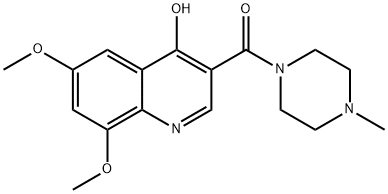 Piperazine, 1-[(4-hydroxy-6,8-dimethoxy-3-quinolinyl)carbonyl]-4-methyl- (9CI) Struktur