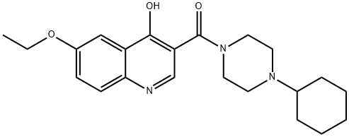 Piperazine, 1-cyclohexyl-4-[(6-ethoxy-4-hydroxy-3-quinolinyl)carbonyl]- (9CI) Struktur