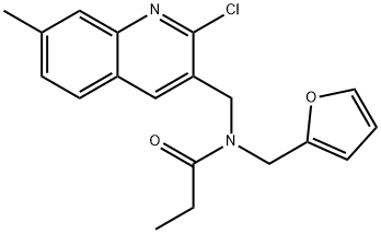 Propanamide, N-[(2-chloro-7-methyl-3-quinolinyl)methyl]-N-(2-furanylmethyl)- (9CI) Struktur