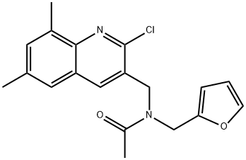 Acetamide, N-[(2-chloro-6,8-dimethyl-3-quinolinyl)methyl]-N-(2-furanylmethyl)- (9CI) Struktur