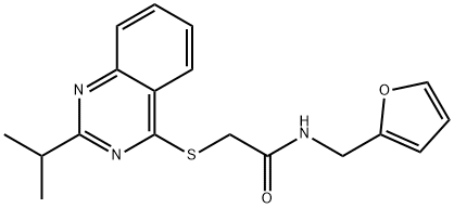 Acetamide, N-(2-furanylmethyl)-2-[[2-(1-methylethyl)-4-quinazolinyl]thio]- (9CI) Struktur