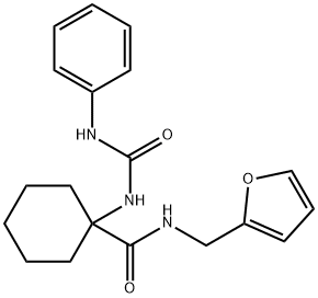 Cyclohexanecarboxamide, N-(2-furanylmethyl)-1-[[(phenylamino)carbonyl]amino]- (9CI) Struktur