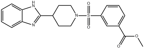 Benzoic acid, 3-[[4-(1H-benzimidazol-2-yl)-1-piperidinyl]sulfonyl]-, methyl ester (9CI) Struktur