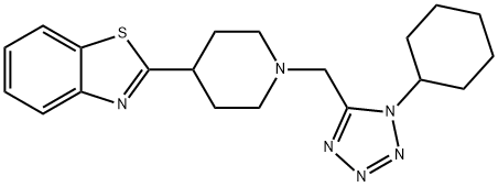 Benzothiazole, 2-[1-[(1-cyclohexyl-1H-tetrazol-5-yl)methyl]-4-piperidinyl]- (9CI) Struktur