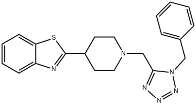 Benzothiazole, 2-[1-[[1-(phenylmethyl)-1H-tetrazol-5-yl]methyl]-4-piperidinyl]- (9CI) Struktur