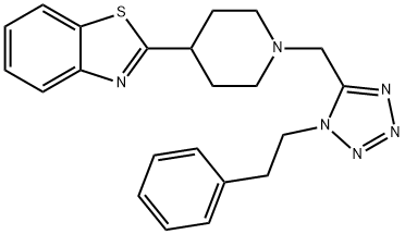 Benzothiazole, 2-[1-[[1-(2-phenylethyl)-1H-tetrazol-5-yl]methyl]-4-piperidinyl]- (9CI) Struktur