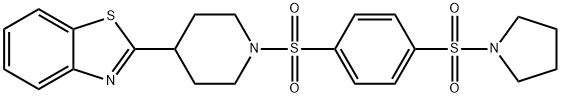 Piperidine, 4-(2-benzothiazolyl)-1-[[4-(1-pyrrolidinylsulfonyl)phenyl]sulfonyl]- (9CI) Struktur