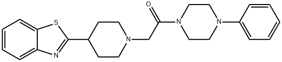 Piperazine, 1-[[4-(2-benzothiazolyl)-1-piperidinyl]acetyl]-4-phenyl- (9CI) Struktur