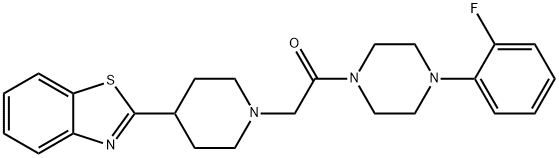 Piperazine, 1-[[4-(2-benzothiazolyl)-1-piperidinyl]acetyl]-4-(2-fluorophenyl)- (9CI) Struktur