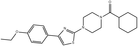 Piperazine, 1-(cyclohexylcarbonyl)-4-[4-(4-ethoxyphenyl)-2-thiazolyl]- (9CI) Struktur