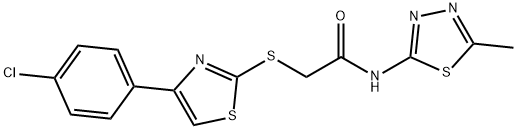 Acetamide, 2-[[4-(4-chlorophenyl)-2-thiazolyl]thio]-N-(5-methyl-1,3,4-thiadiazol-2-yl)- (9CI) Struktur