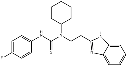 Thiourea, N-[2-(1H-benzimidazol-2-yl)ethyl]-N-cyclohexyl-N-(4-fluorophenyl)- (9CI) Struktur