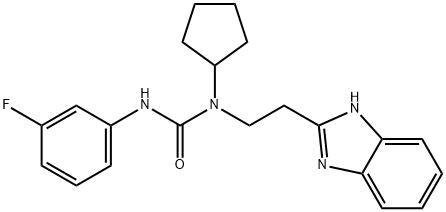 Urea, N-[2-(1H-benzimidazol-2-yl)ethyl]-N-cyclopentyl-N-(3-fluorophenyl)- (9CI) Struktur