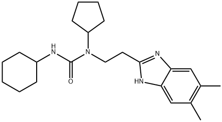 Urea, N-cyclohexyl-N-cyclopentyl-N-[2-(5,6-dimethyl-1H-benzimidazol-2-yl)ethyl]- (9CI) Struktur