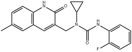 Urea, N-cyclopropyl-N-[(1,2-dihydro-6-methyl-2-oxo-3-quinolinyl)methyl]-N-(2-fluorophenyl)- (9CI) Struktur