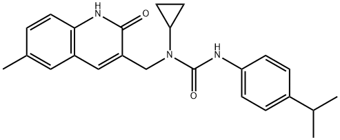 Urea, N-cyclopropyl-N-[(1,2-dihydro-6-methyl-2-oxo-3-quinolinyl)methyl]-N-[4-(1-methylethyl)phenyl]- (9CI) Struktur