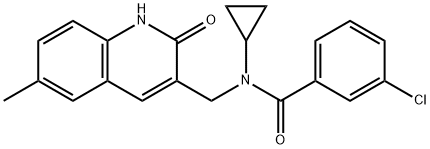 Benzamide, 3-chloro-N-cyclopropyl-N-[(1,2-dihydro-6-methyl-2-oxo-3-quinolinyl)methyl]- (9CI) Struktur