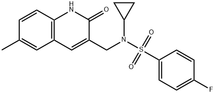 Benzenesulfonamide, N-cyclopropyl-N-[(1,2-dihydro-6-methyl-2-oxo-3-quinolinyl)methyl]-4-fluoro- (9CI) Struktur