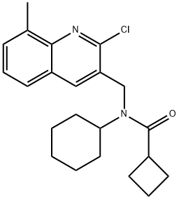 Cyclobutanecarboxamide, N-[(2-chloro-8-methyl-3-quinolinyl)methyl]-N-cyclohexyl- (9CI) Struktur