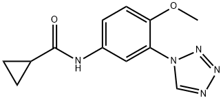 Cyclopropanecarboxamide, N-[4-methoxy-3-(1H-tetrazol-1-yl)phenyl]- (9CI) Struktur