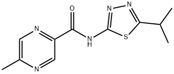 Pyrazinecarboxamide, 5-methyl-N-[5-(1-methylethyl)-1,3,4-thiadiazol-2-yl]- (9CI) Struktur