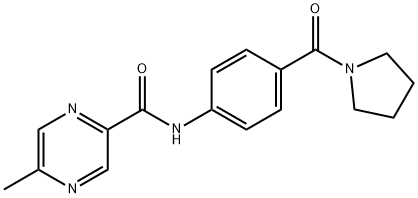 Pyrazinecarboxamide, 5-methyl-N-[4-(1-pyrrolidinylcarbonyl)phenyl]- (9CI) Struktur