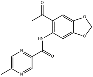 Pyrazinecarboxamide, N-(6-acetyl-1,3-benzodioxol-5-yl)-5-methyl- (9CI) Struktur