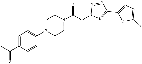 Piperazine, 1-(4-acetylphenyl)-4-[[5-(5-methyl-2-furanyl)-2H-tetrazol-2-yl]acetyl]- (9CI) Struktur