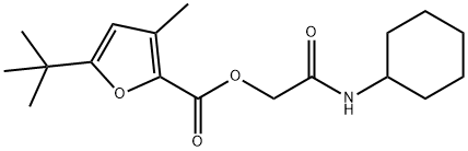 2-Furancarboxylicacid,5-(1,1-dimethylethyl)-3-methyl-,2-(cyclohexylamino)-2-oxoethylester(9CI) Struktur