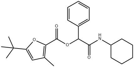 2-Furancarboxylicacid,5-(1,1-dimethylethyl)-3-methyl-,2-(cyclohexylamino)-2-oxo-1-phenylethylester(9CI) Struktur