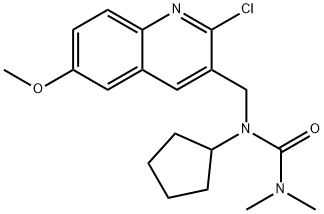 Urea, N-[(2-chloro-6-methoxy-3-quinolinyl)methyl]-N-cyclopentyl-N,N-dimethyl- (9CI) Struktur