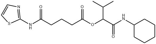 Pentanoic acid, 5-oxo-5-(2-thiazolylamino)-, 1-[(cyclohexylamino)carbonyl]-2-methylpropyl ester (9CI) Struktur