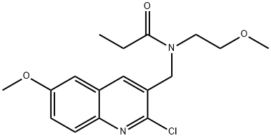 Propanamide, N-[(2-chloro-6-methoxy-3-quinolinyl)methyl]-N-(2-methoxyethyl)- (9CI) Struktur