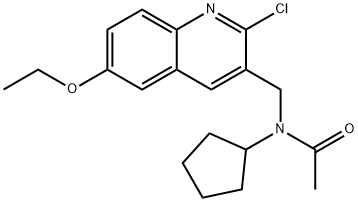 Acetamide, N-[(2-chloro-6-ethoxy-3-quinolinyl)methyl]-N-cyclopentyl- (9CI) Struktur